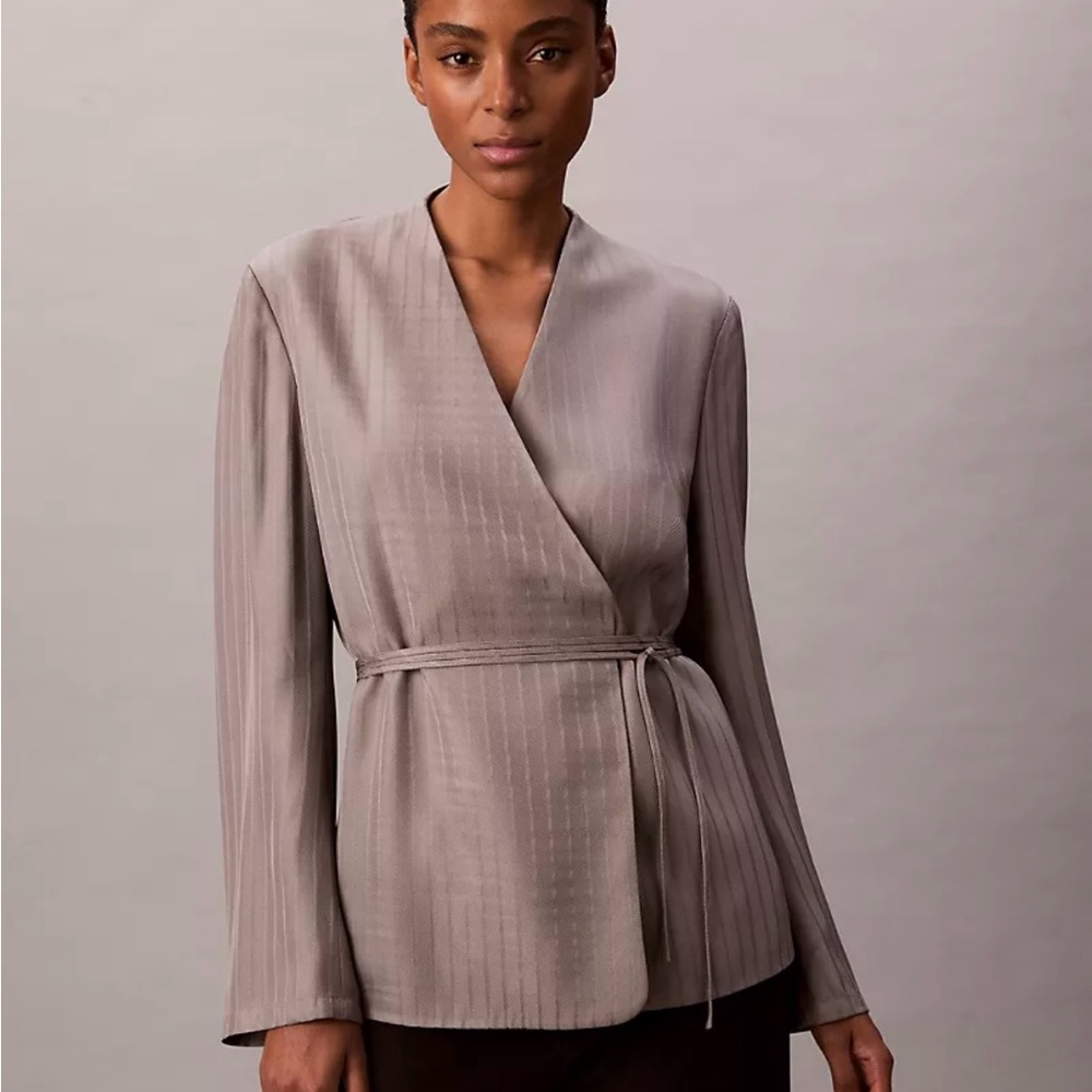 CALVIN KLEIN Jacquard Wrap Blazer NWT